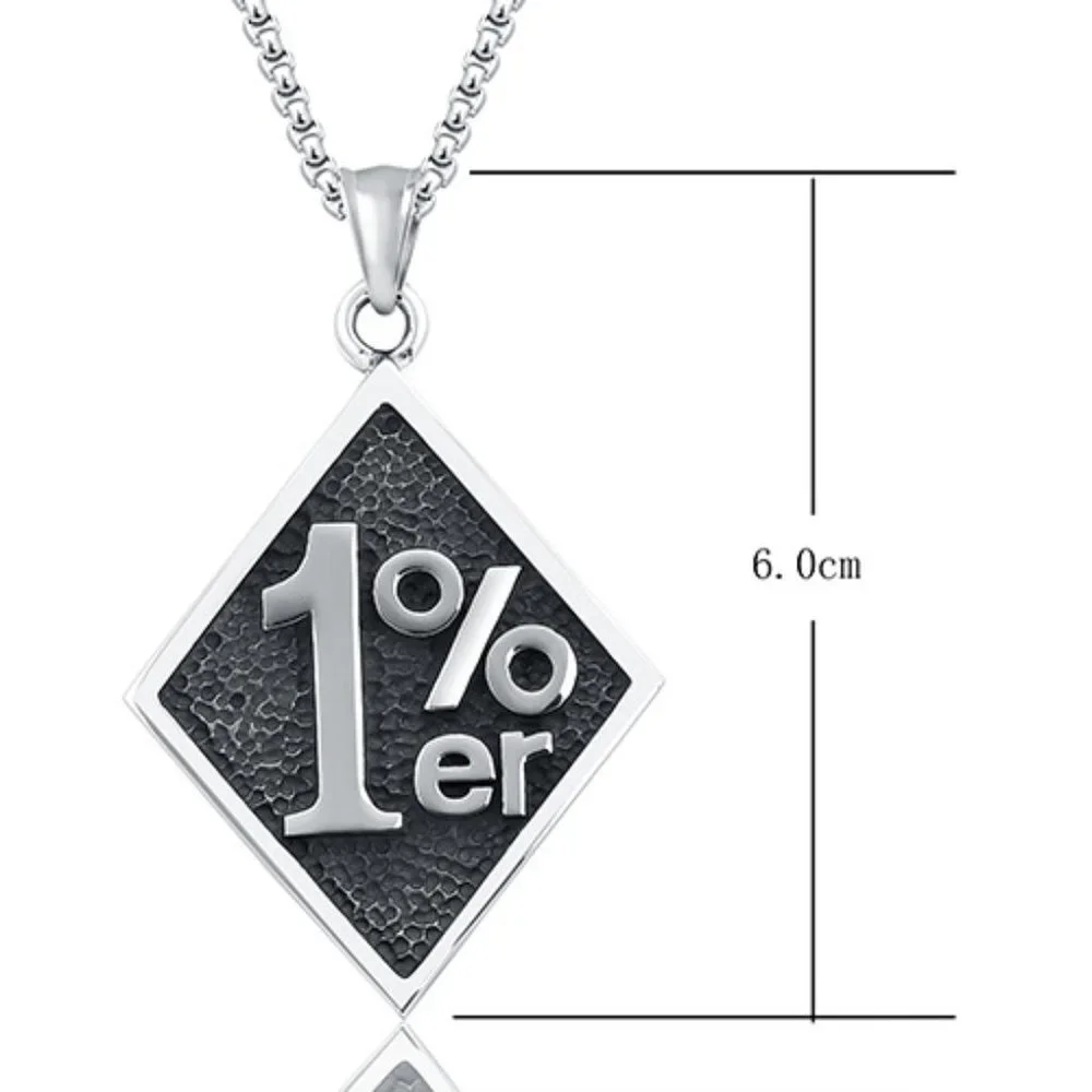 ❤️Fashion trend Retro 1%er square pendant necklace for women/men, N90201P179